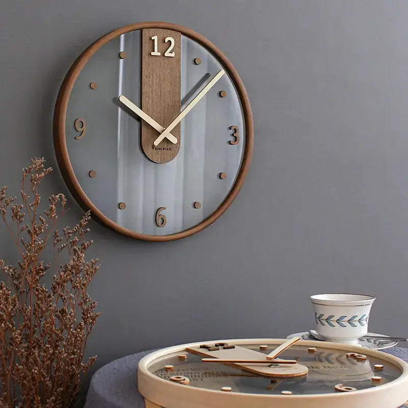 Elegant Wooden Minimalist Wall Clock - wall clock