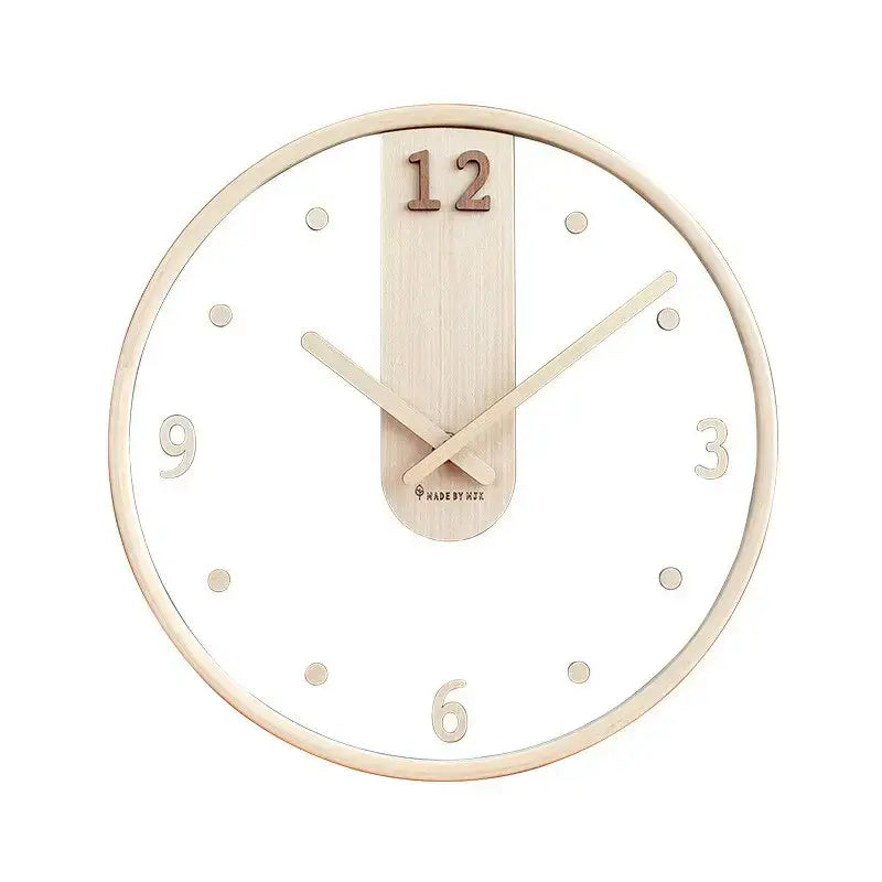 Elegant Wooden Minimalist Wall Clock - bois blanc - wall clock