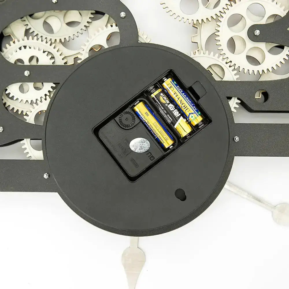 Exposed Gear Wall Clock with Metal Frame - wall clock