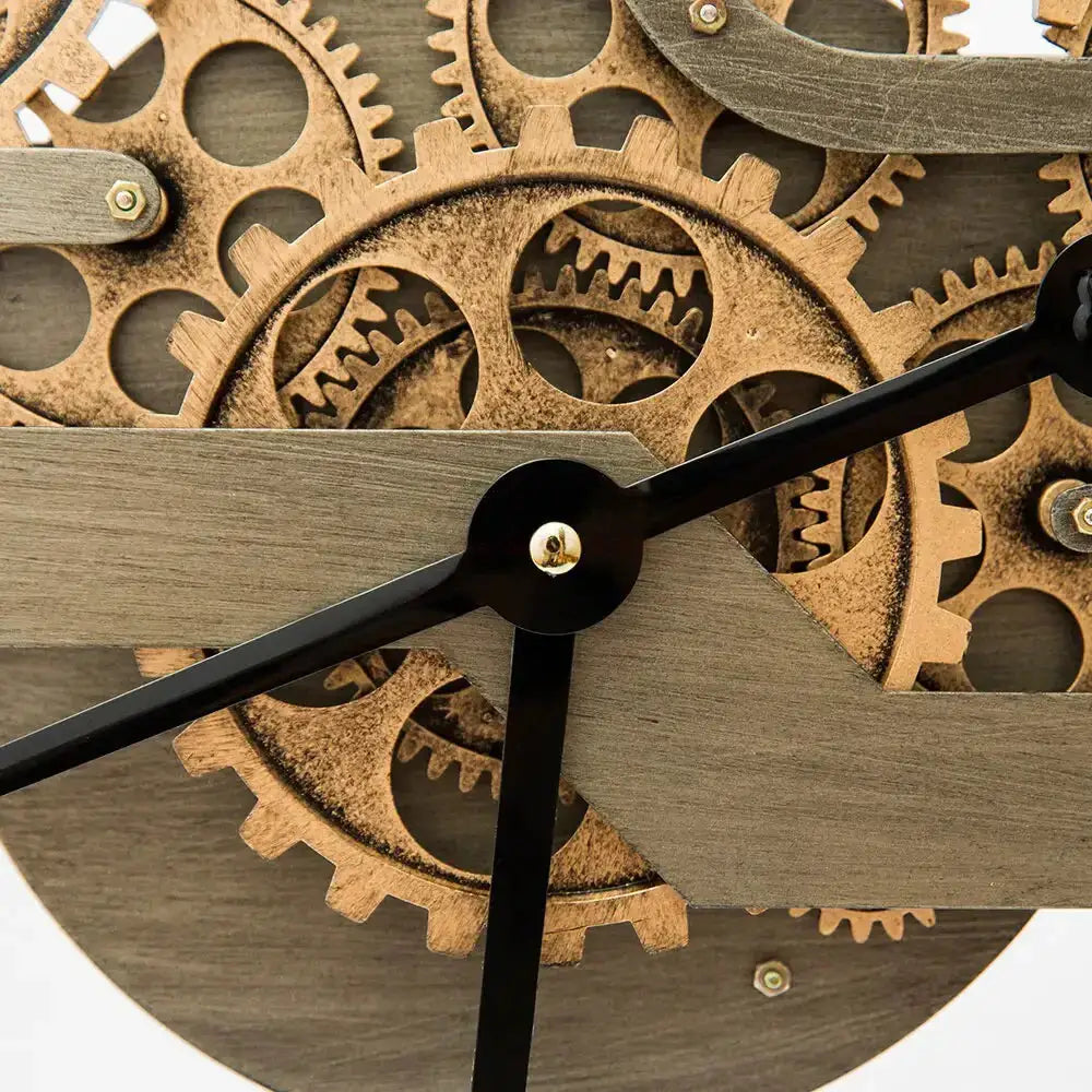 Exposed Gear Wall Clock with Metal Frame - wall clock