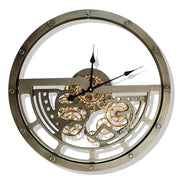 Exposed Gear Wall Clock with Metal Frame - wall clock