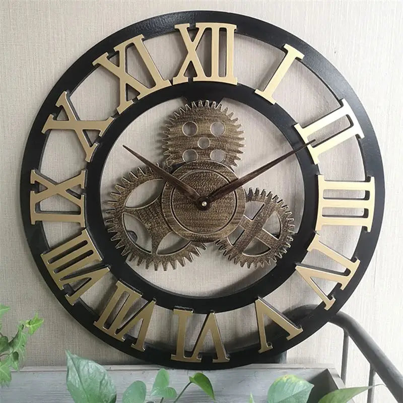 Giant Wooden Wall Clock - 80 cm Silent Quartz