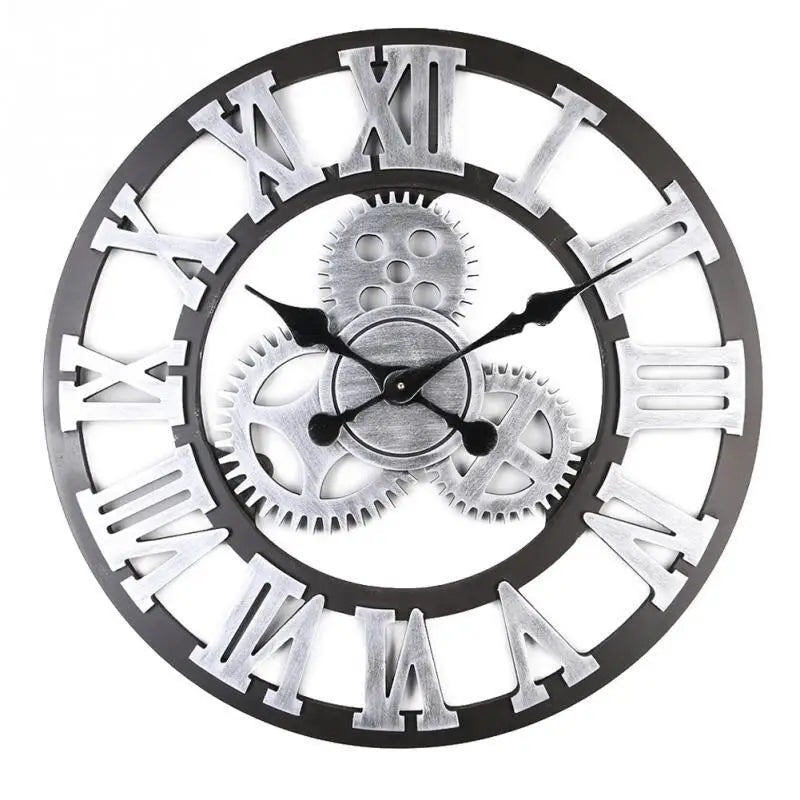 Giant Wooden Wall Clock - 80 cm Silent Quartz