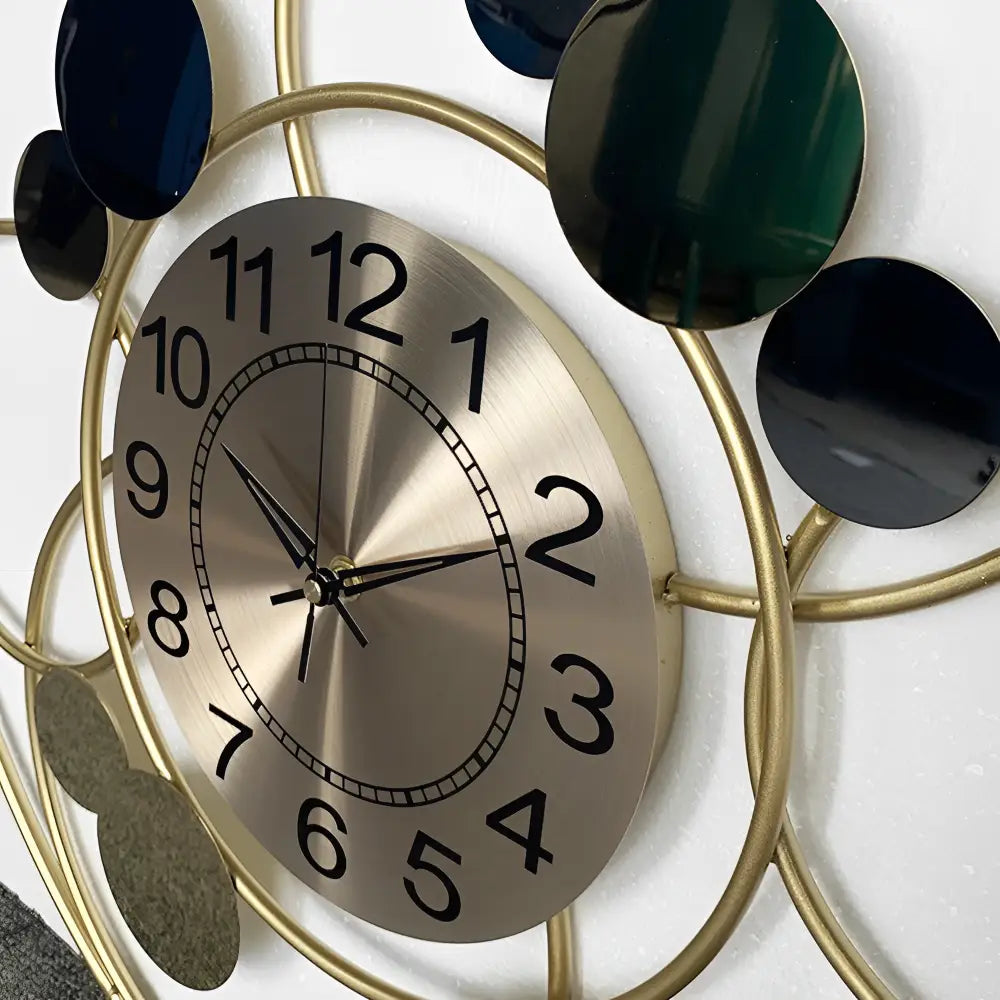 60 cm gold wall clock side profile showing 15 mm depth
