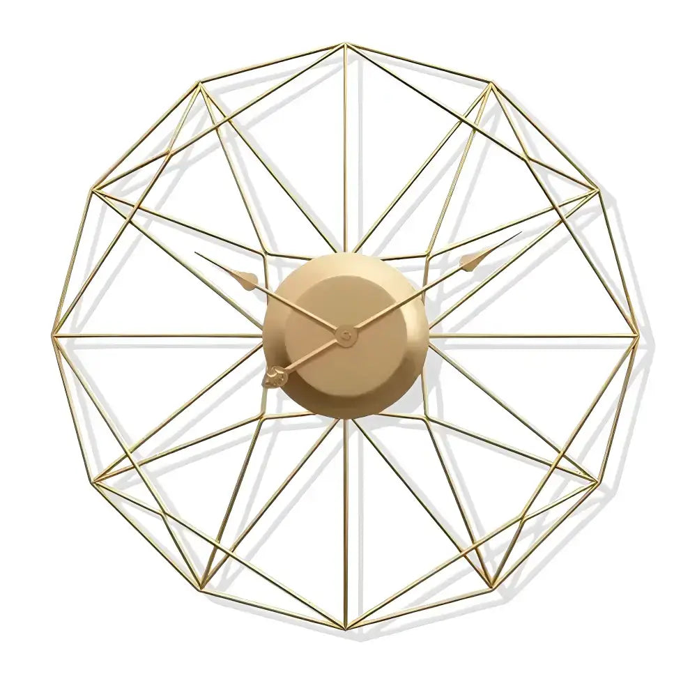 Gold Geometric Wireframe Wall Clock - Dorée - wall clock