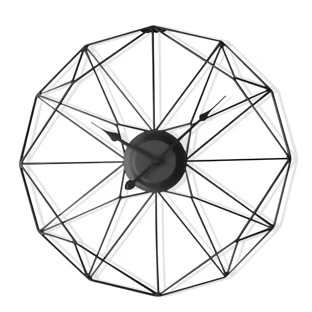 Gold Geometric Wireframe Wall Clock - Noir - wall clock