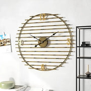 Gold Metal Wall Clock with Openwork Design - wall clock