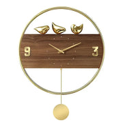 Golden Birds Pendulum Wall Clock - wall clock