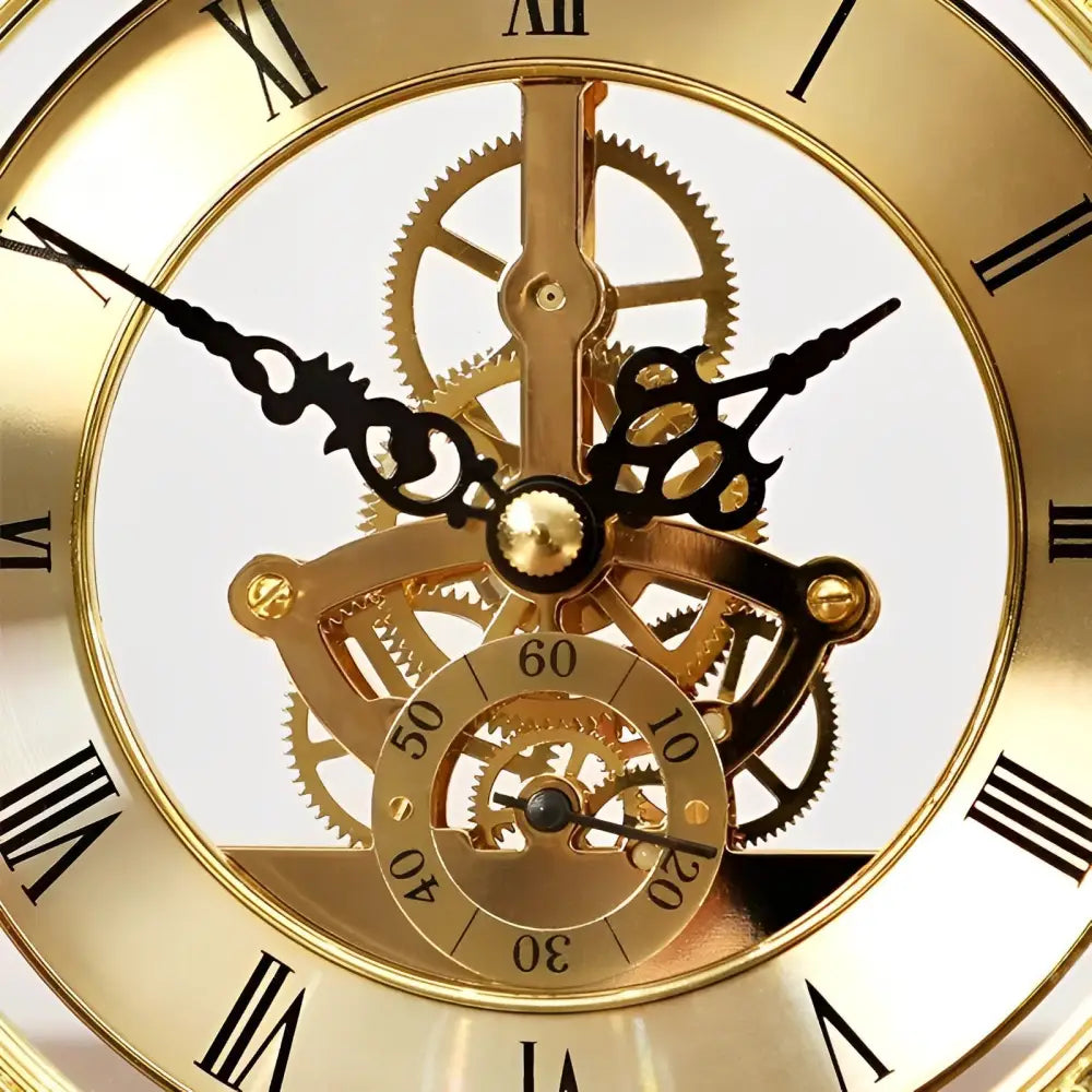 CasaClock golden tabletop clock - 15 cm size on office desk