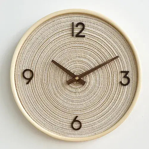 Golden Sand Silent Wooden Wall Clock - Bamboo & Wood