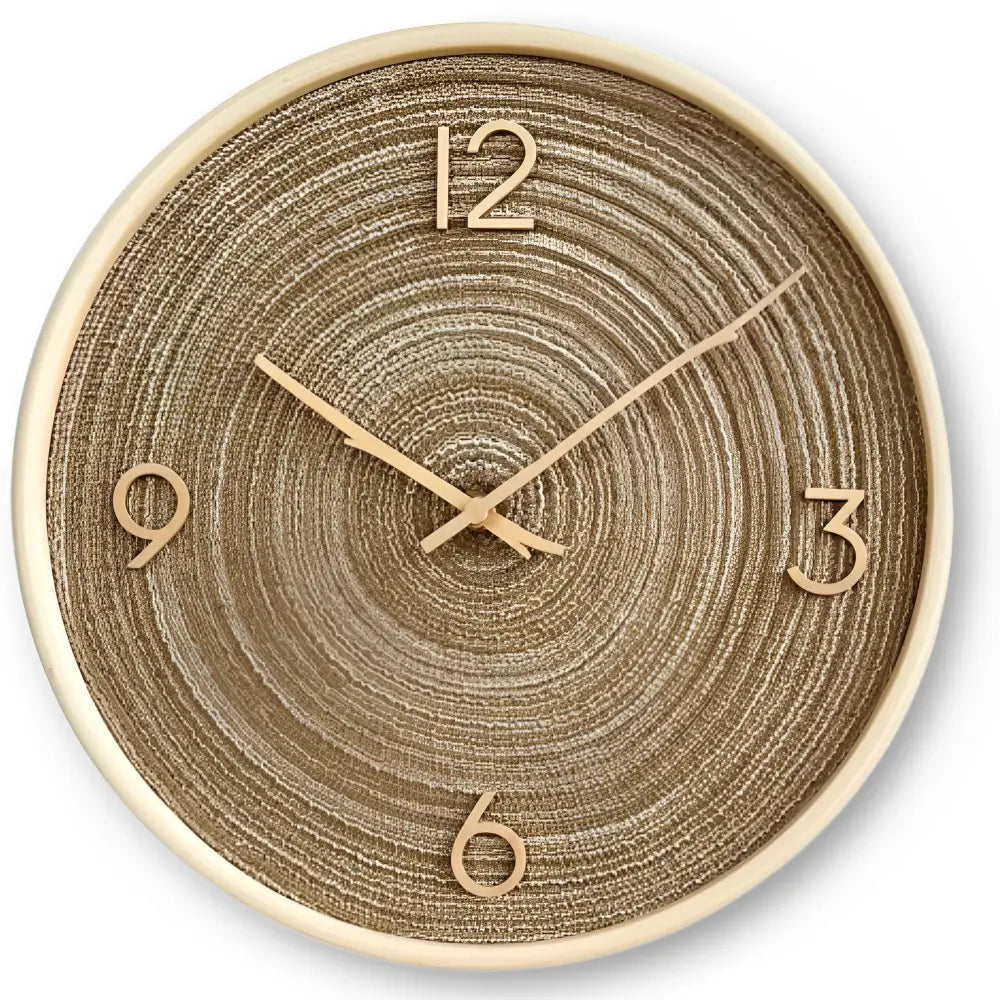 Golden Sand Silent Wooden Wall Clock - Bamboo & Wood