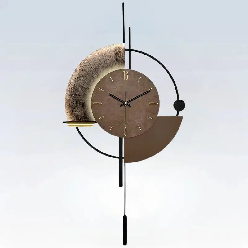 Large LED wall clock with soft backlight on a modern living room wall
