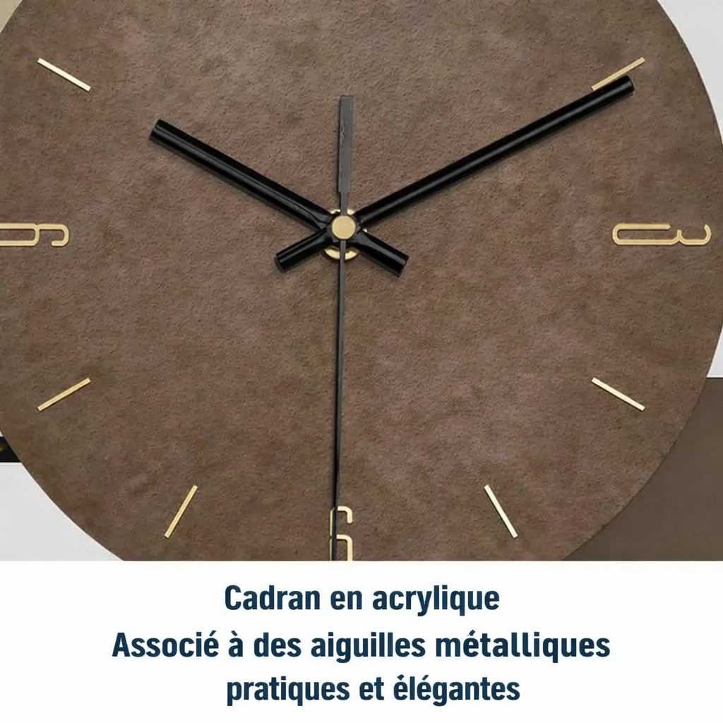Side profile of iron frame LED wall clock showing slim depth