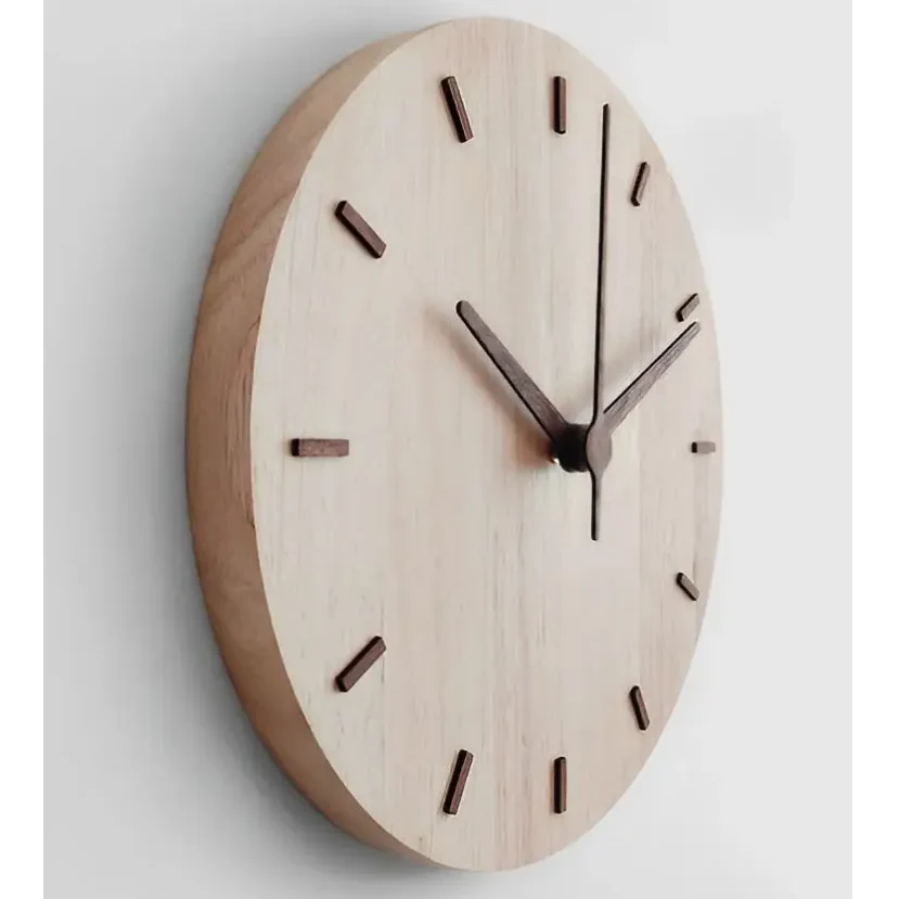 Japanese-inspired minimalist wall clock on white wall
