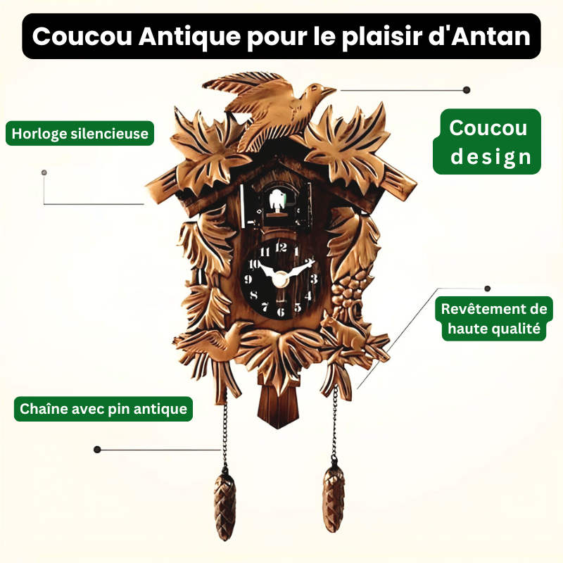 Antique Cuckoo Wall Clock - Black Forest Style