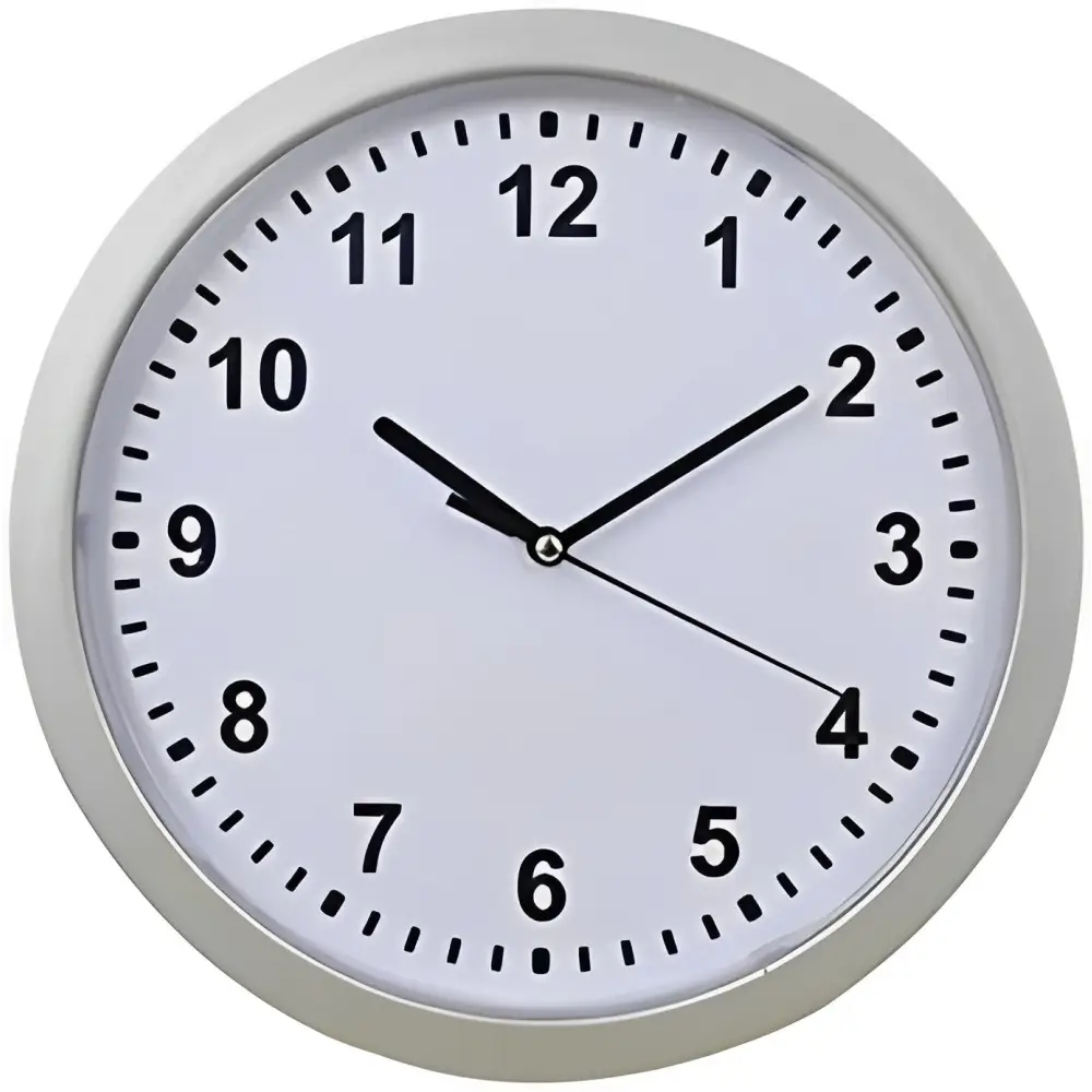 Vintage circular wall clock with hidden compartment in white finish