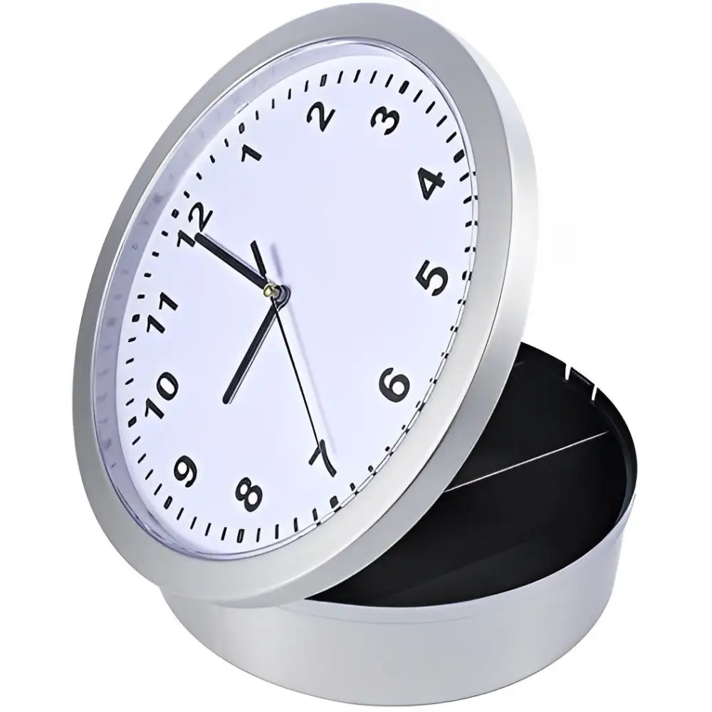 Secret Compartment Wall Clock with Hidden Safe