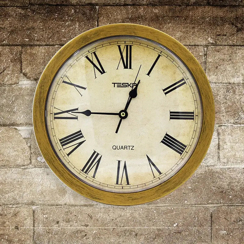 Close-up of hidden compartment inside 25 cm vintage wall clock