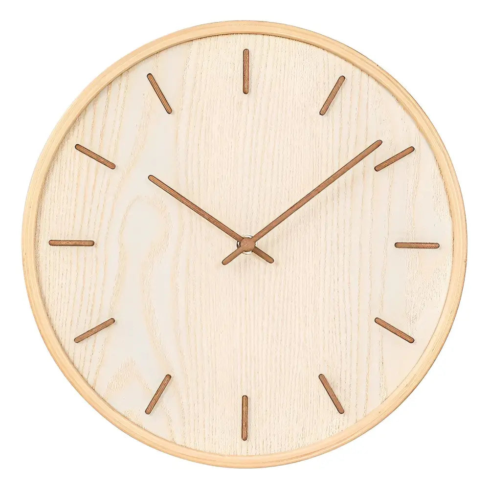 Natural Bamboo Wood Wall Clock - Silent Quartz Movement