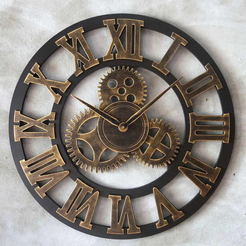 Side profile showing 9 mm thickness of giant wooden wall clock