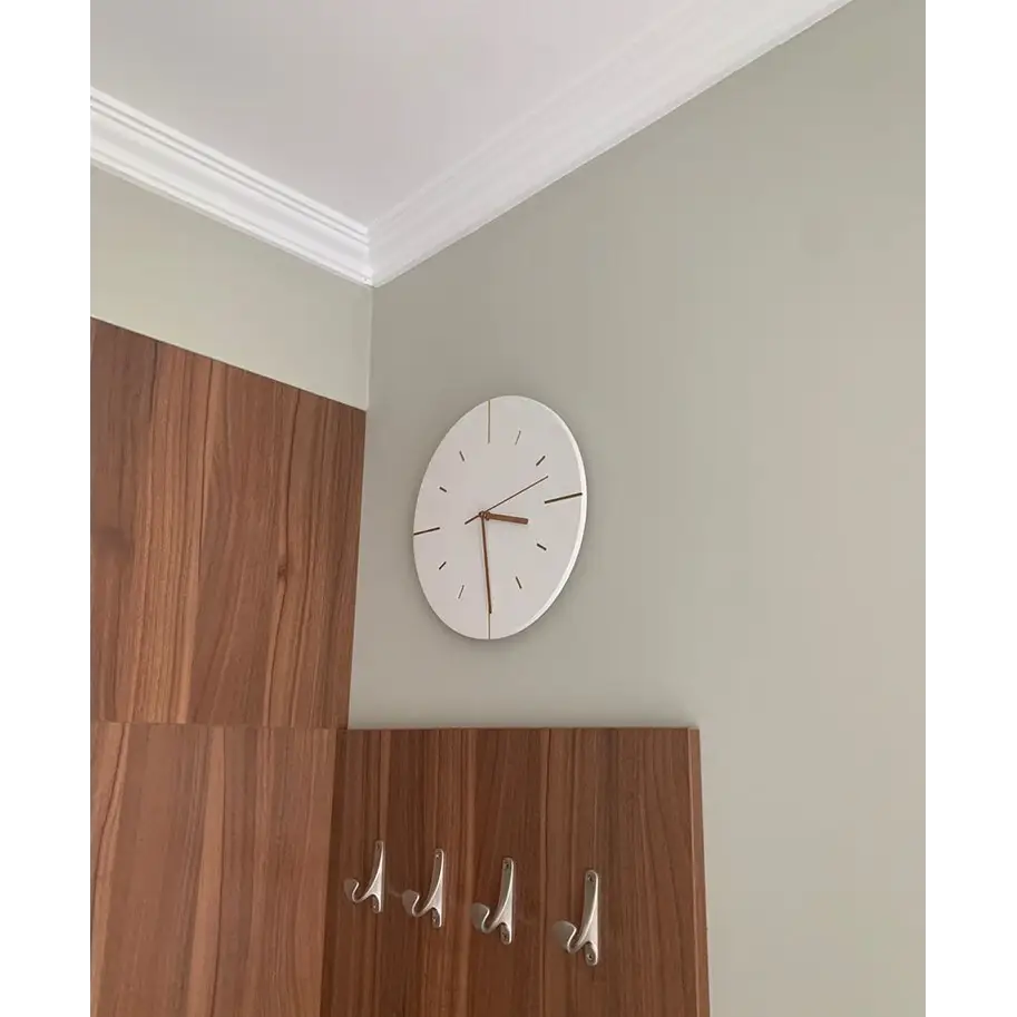 Cement Look Wall Clock - Frameless Modern Design, 30 cm