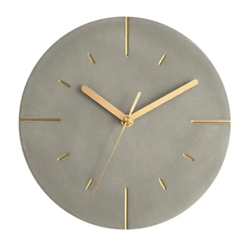 Cement Look Wall Clock - Frameless Modern Design, 30 cm