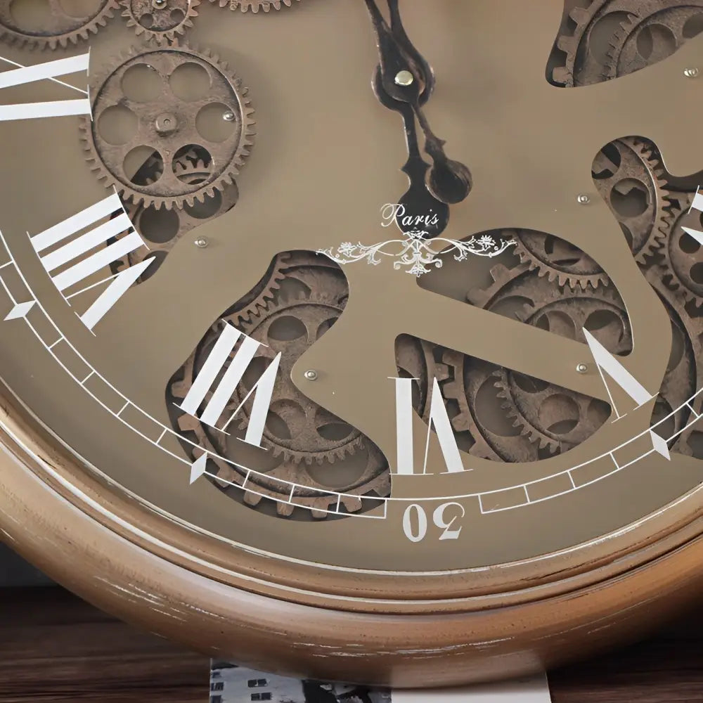 Pocket watch wall clock mounted in a modern living room