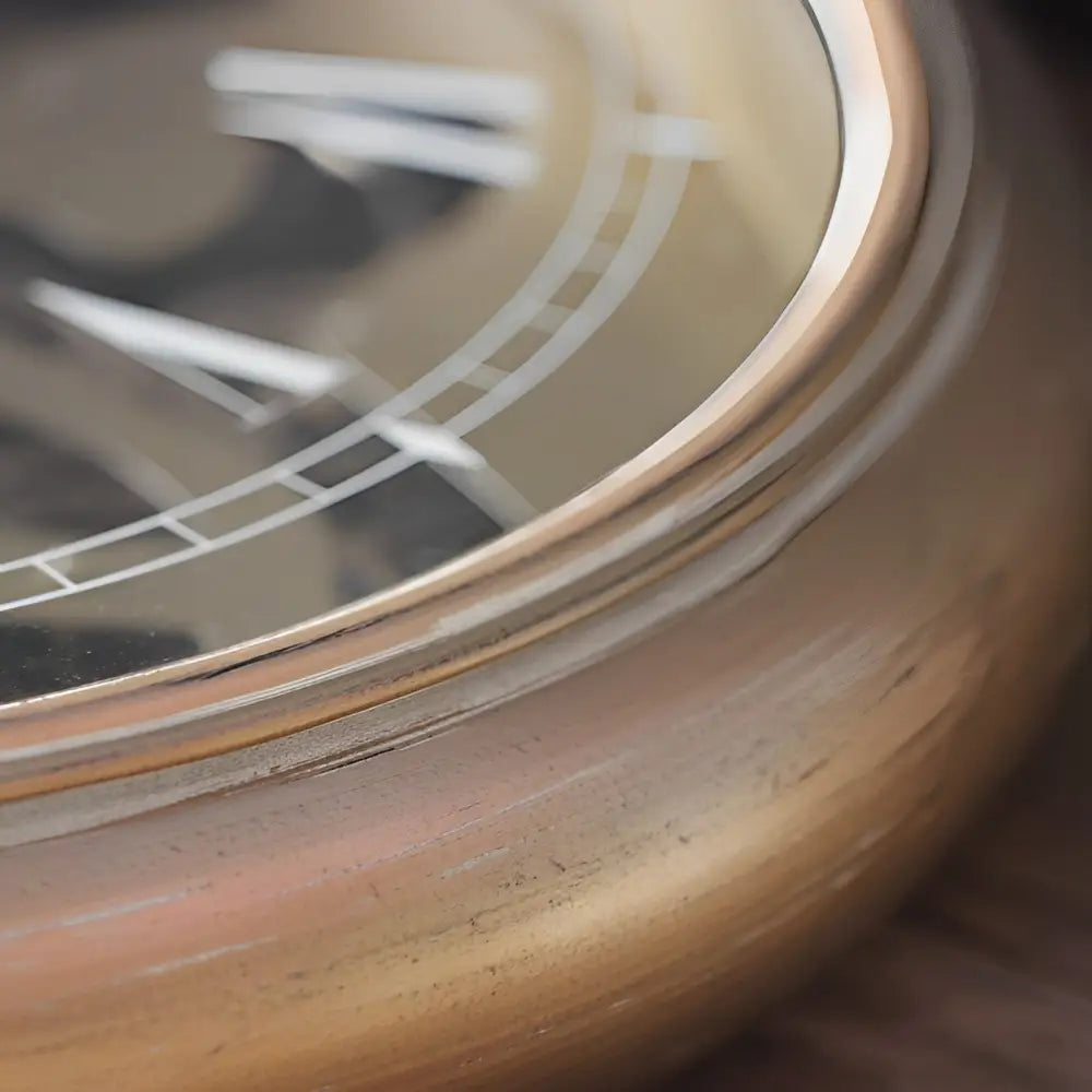 Side profile showing 30 mm depth of metal and glass wall clock