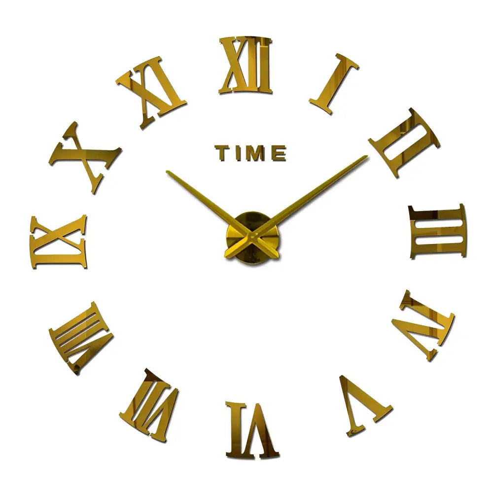 White roman numeral sticker clock installed in a modern kitchen