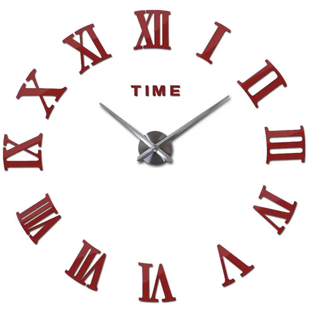 Horloge Murale Stickers Chiffre Romain - Horloges murales - rouge / 40 cm