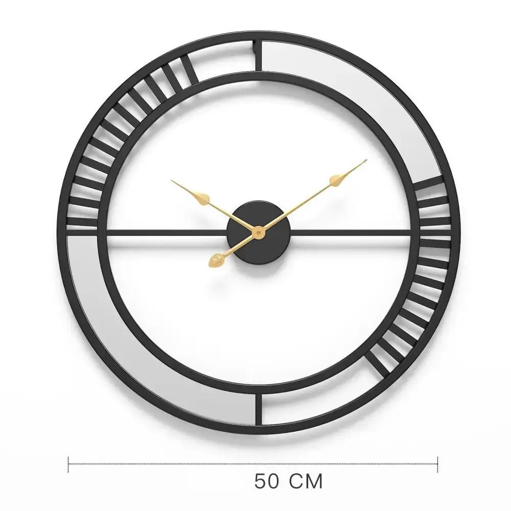 Industrial Clock with Mirror - wall clock