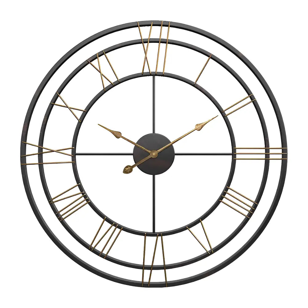 50 cm industrial wall clock styled in home office setting
