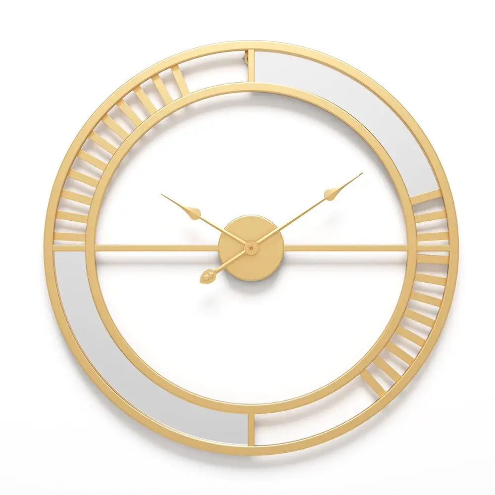 Industrial Loft Wall Clock with Mirror - Metal, 50 cm