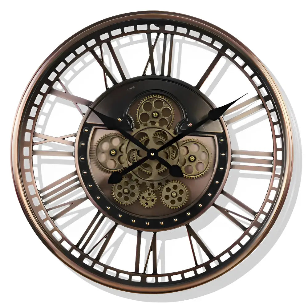 Industrial Mechanical Wall Clock - Mirror Dial Metal Case