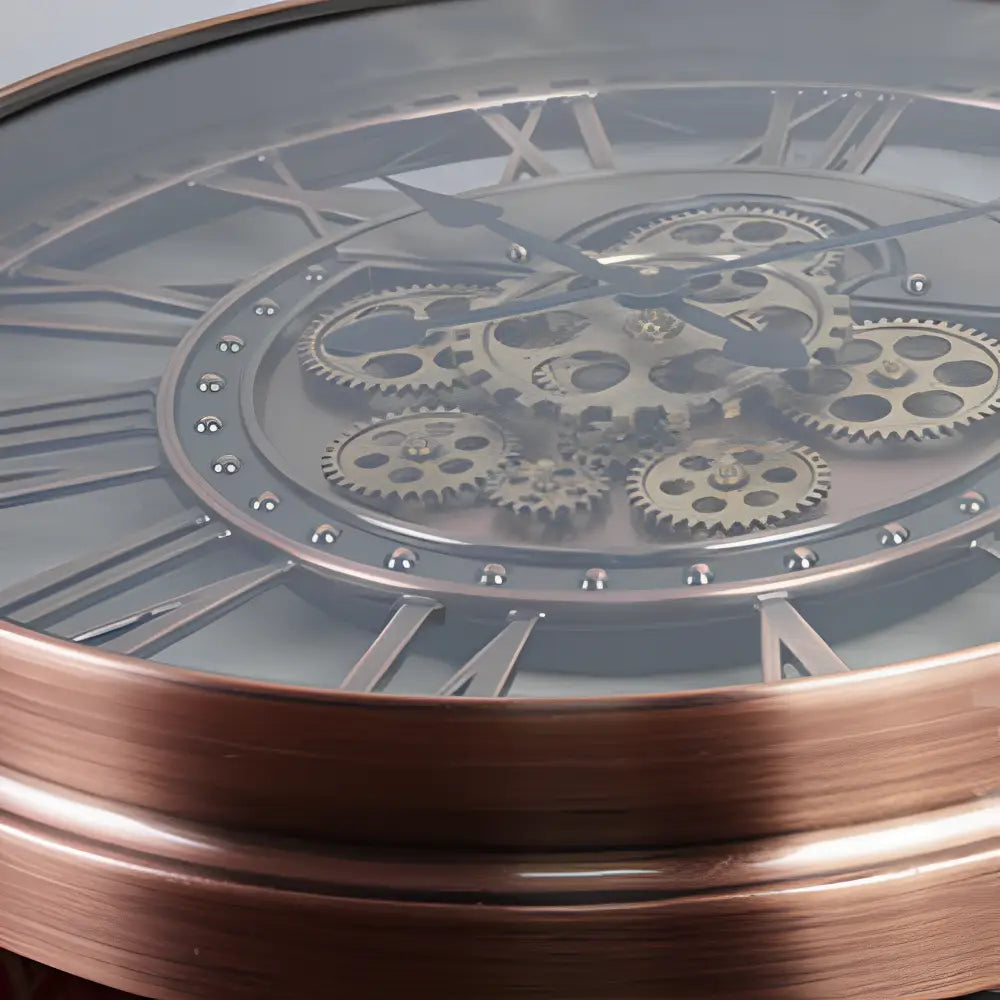 Industrial Mechanical Wall Clock - Mirror Dial Metal Case