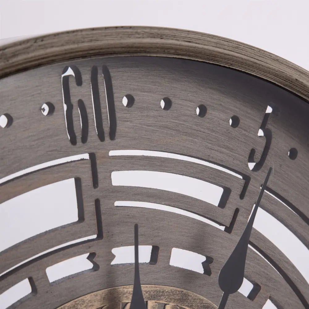 Spin Time wall clock mounted in a modern industrial living room