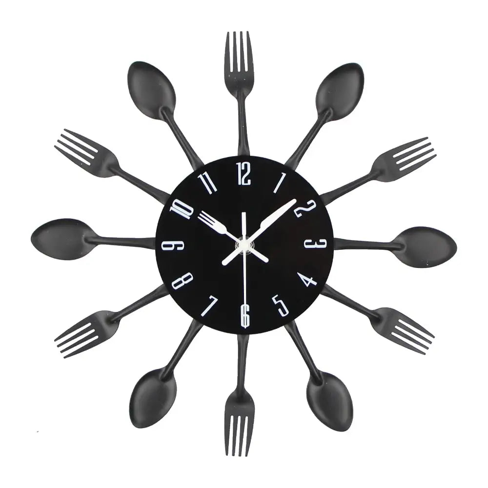 Kitchen Wall Clock - Silent Quartz Metal Clock 30 cm