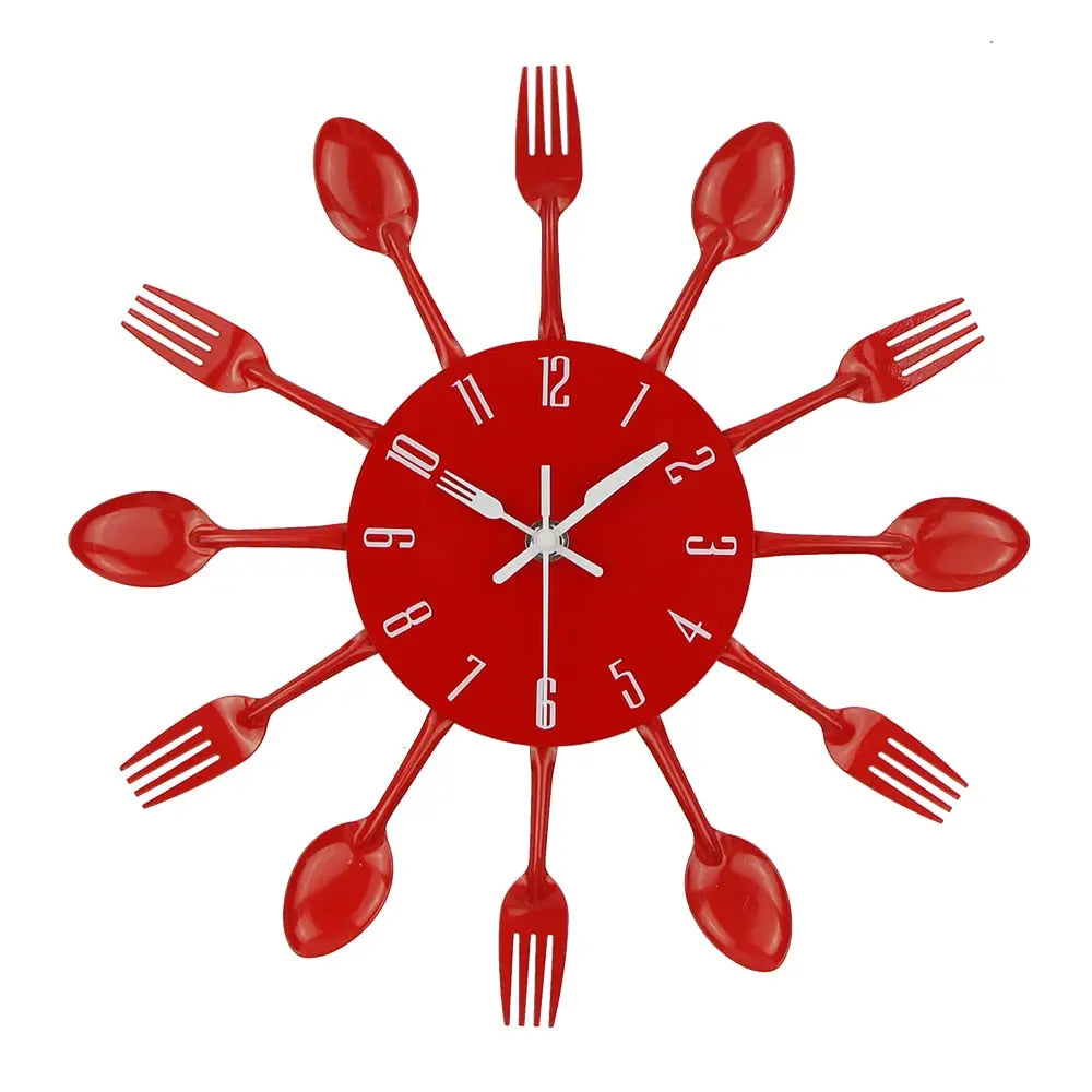 Kitchen Wall Clock - Silent Quartz Metal Clock 30 cm
