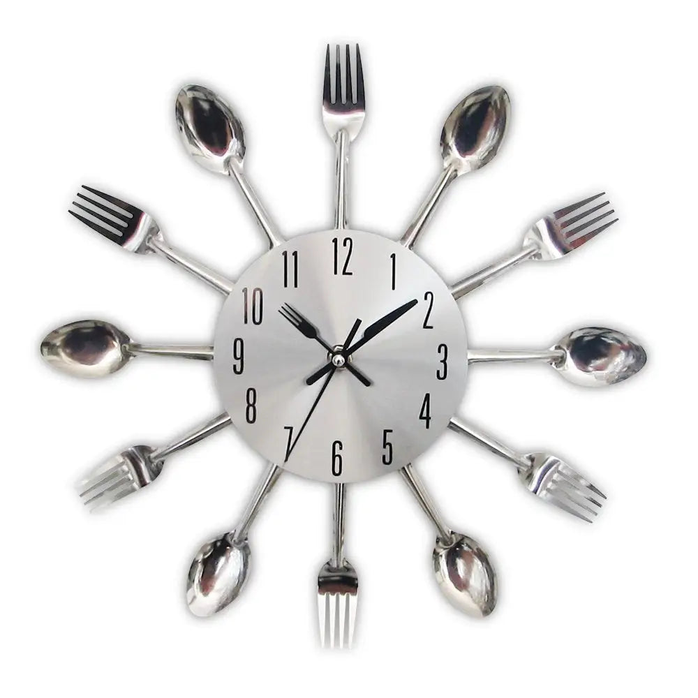 Kitchen Wall Clock - Silent Quartz Metal Clock 30 cm