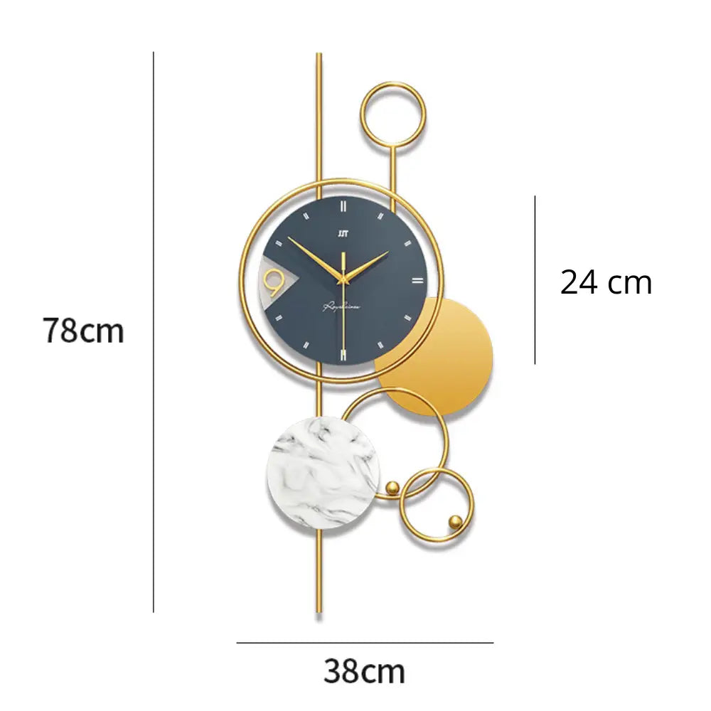 Large Contemporary Geometric Wall Clock - Silent Sweep