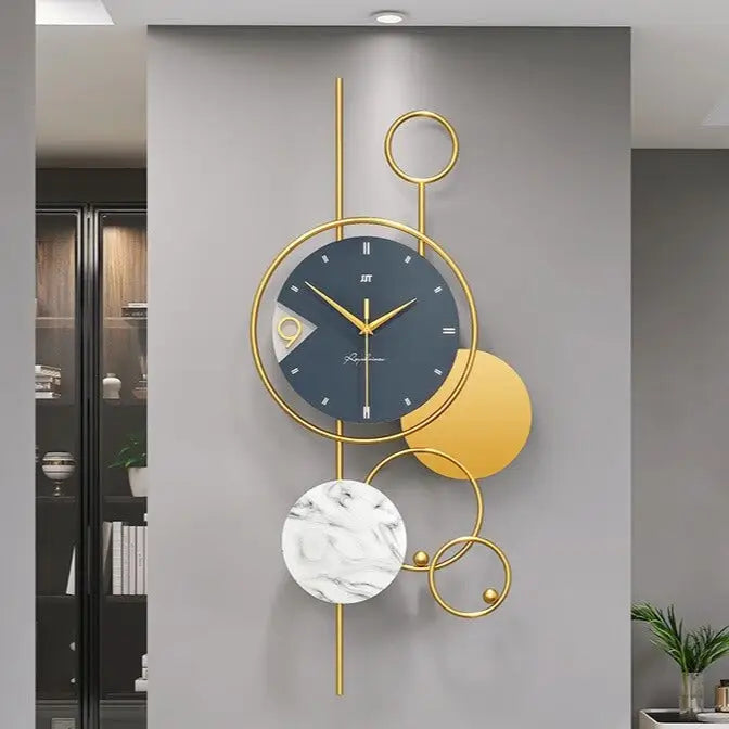 Close-up of silent sweep quartz movement on contemporary wall clock