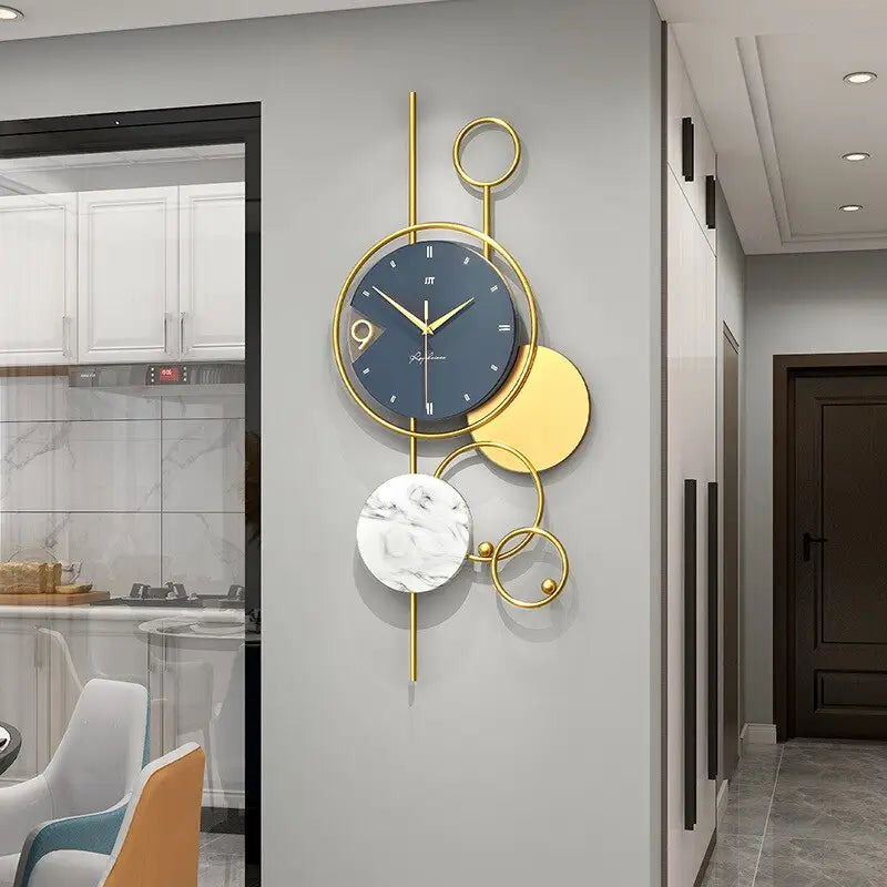 Large Contemporary Geometric Wall Clock - Silent Sweep