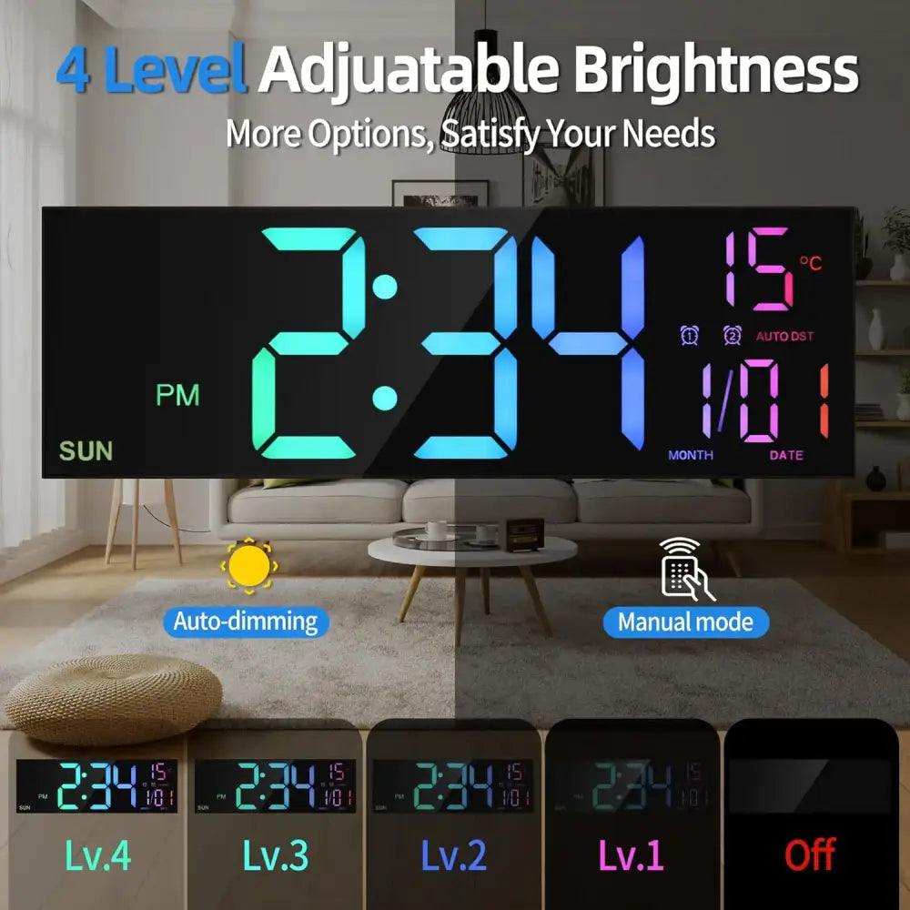 Large Digital Wall Clock