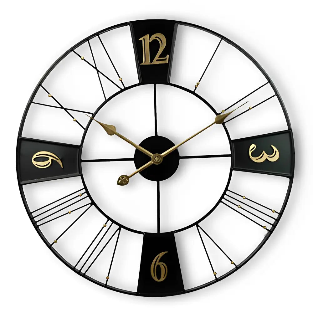 Large Factory-Style Metal Wall Clock - 60 cm Industrial Design
