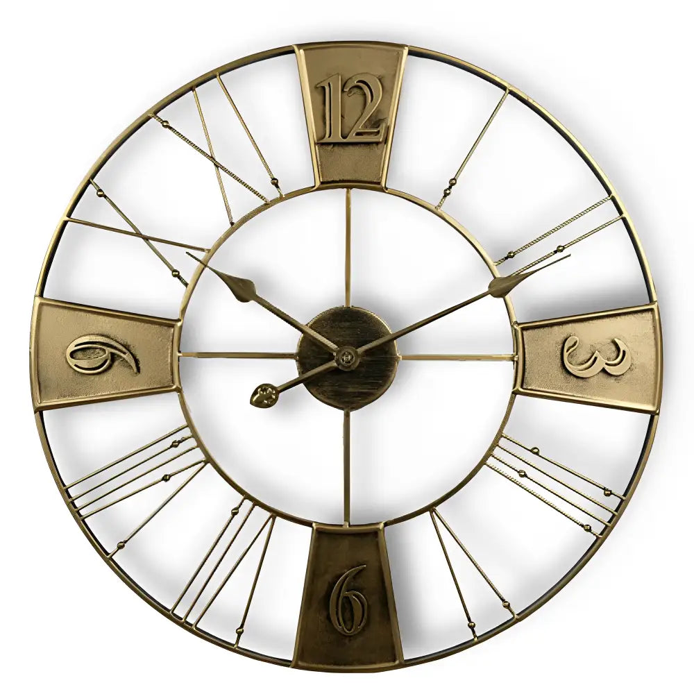 Large Factory-Style Metal Wall Clock - 60 cm Industrial Design