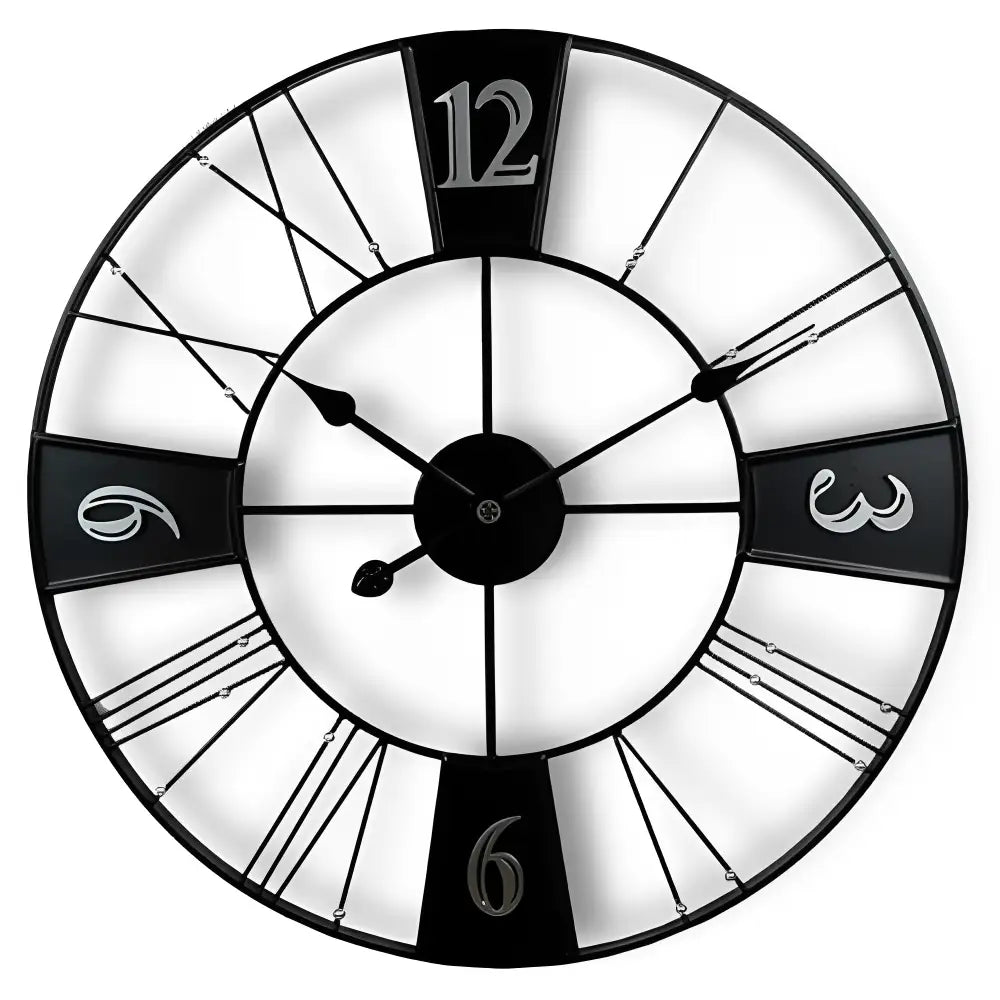 Large Factory-Style Metal Wall Clock - 60 cm Industrial Design