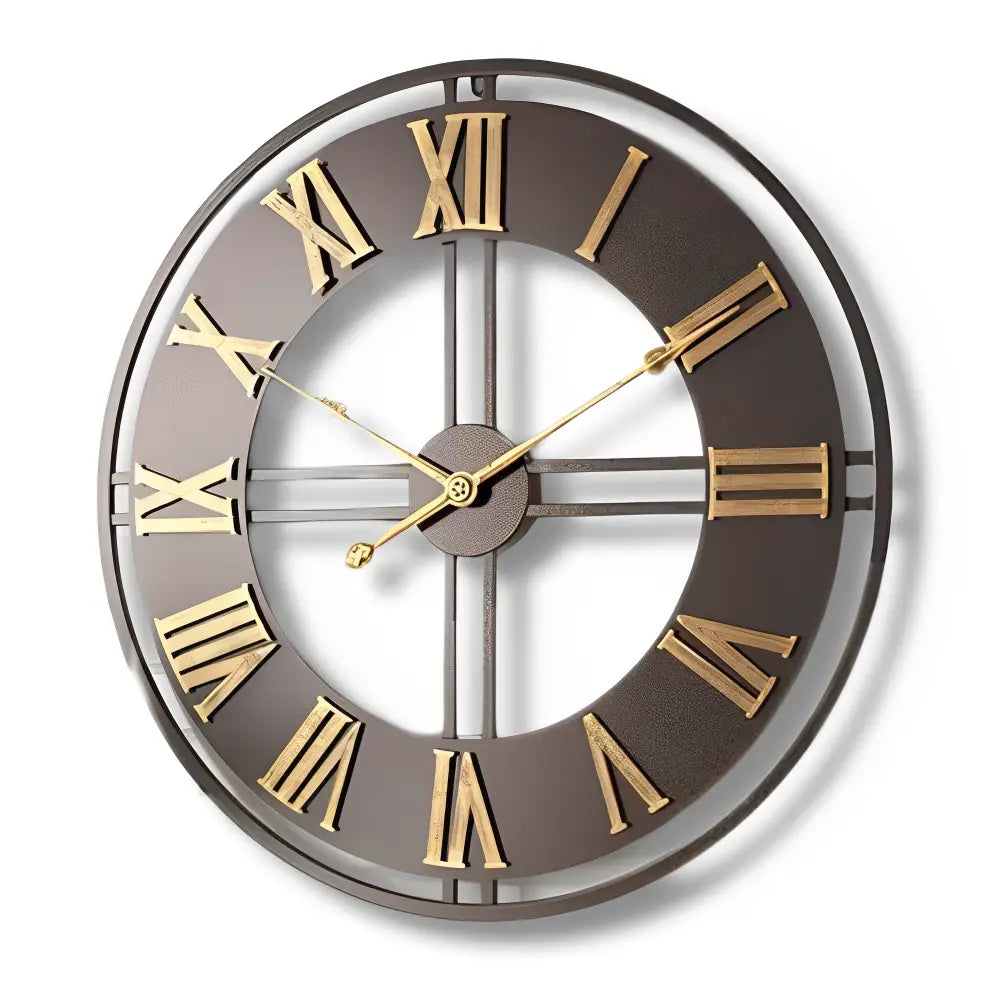 Large Industrial Wall Clock - Roman Numerals, Metal, 23 in