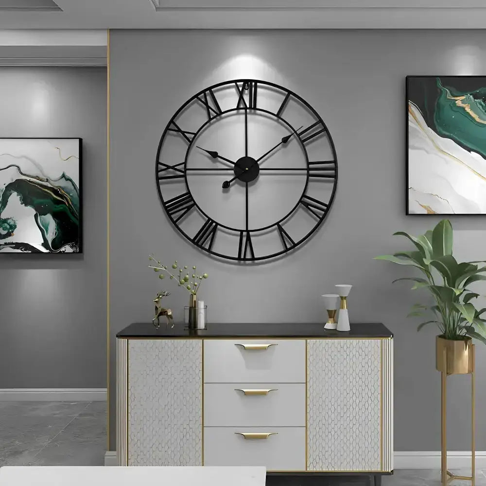 Large Roman Numeral Wall Clock - wall clock