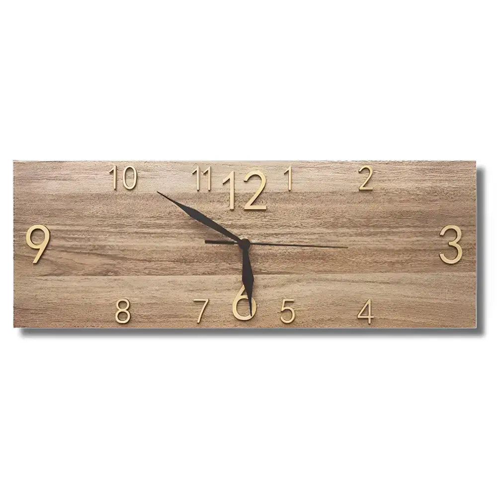 Large Wood-Look Wall Clock - Petite Bois Blanc | 16 x 42 Cm - wall clock