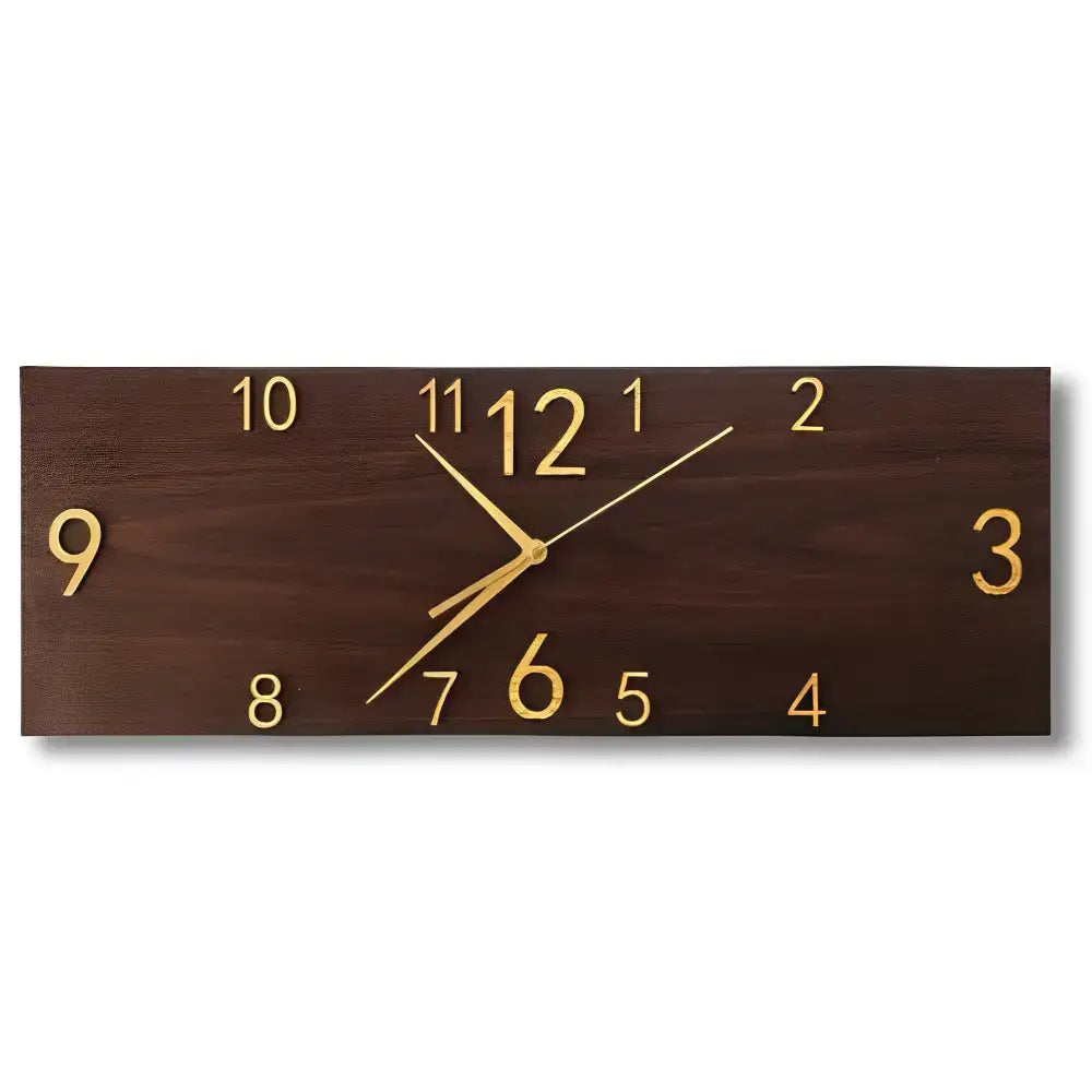 Large Wood-Look Wall Clock - Petite en Bois | 16 x 42 Cm - wall clock